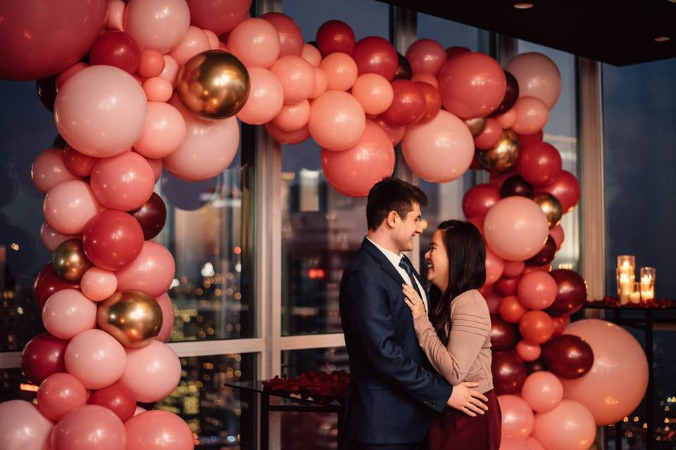 Proposal with balloons