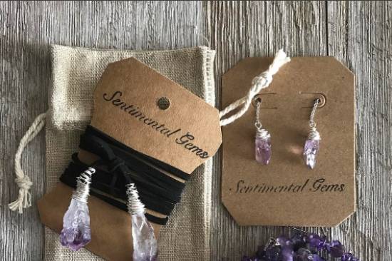 Amethyst bridal jewelry