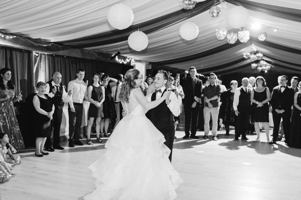 Candid moment during reception