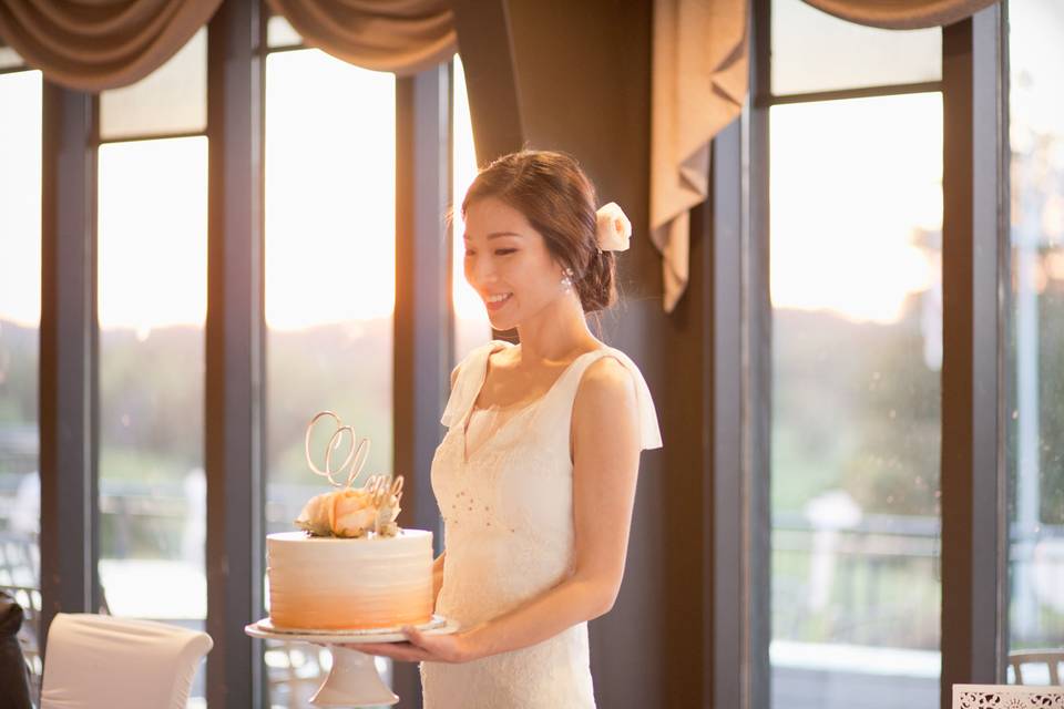 Bride and cake