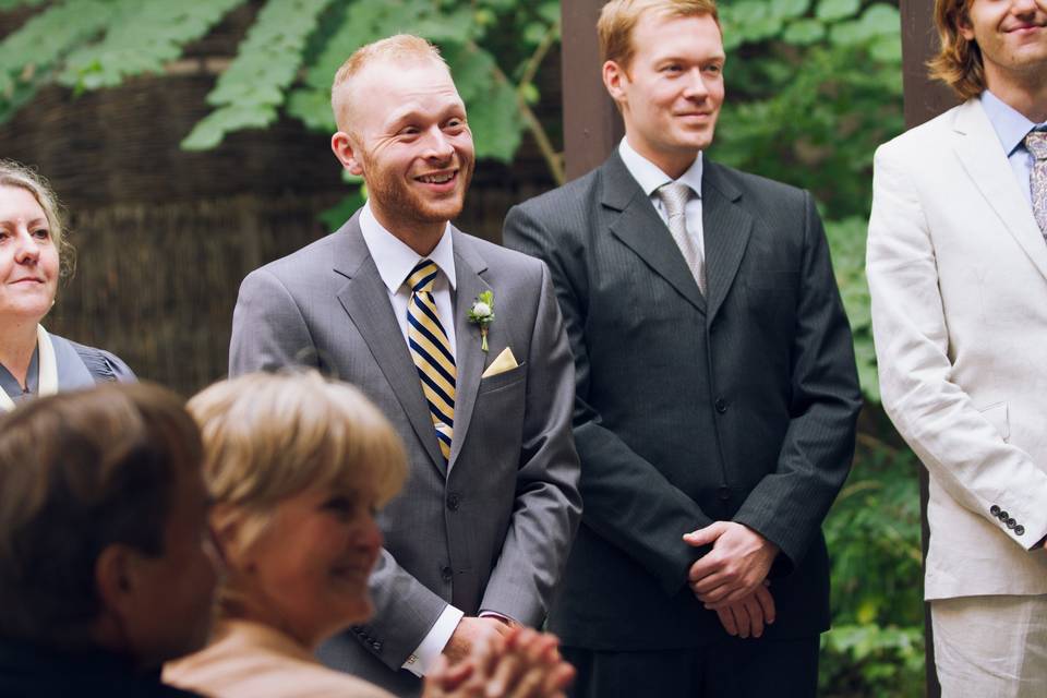 Groom sees bride