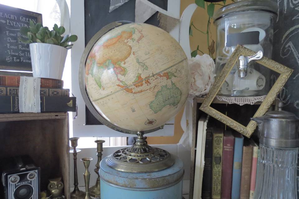 Vintage globe & books