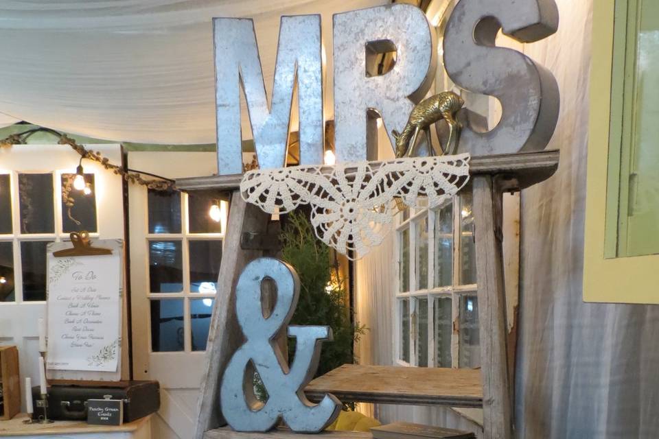 Rustic metal letters