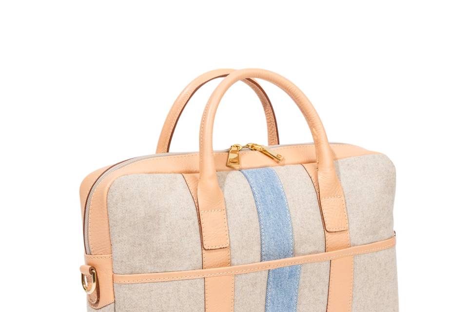 Slim Briefcase - Oatmeal/Nude