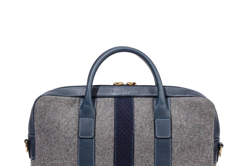 Slim Briefcase - Grey/Navy