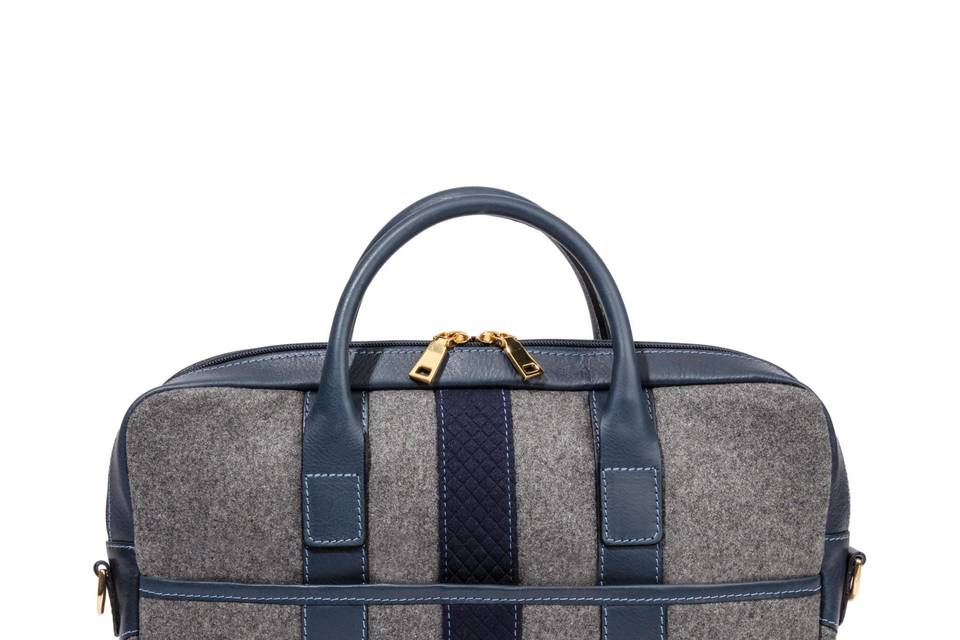 Slim Briefcase - Grey/Navy