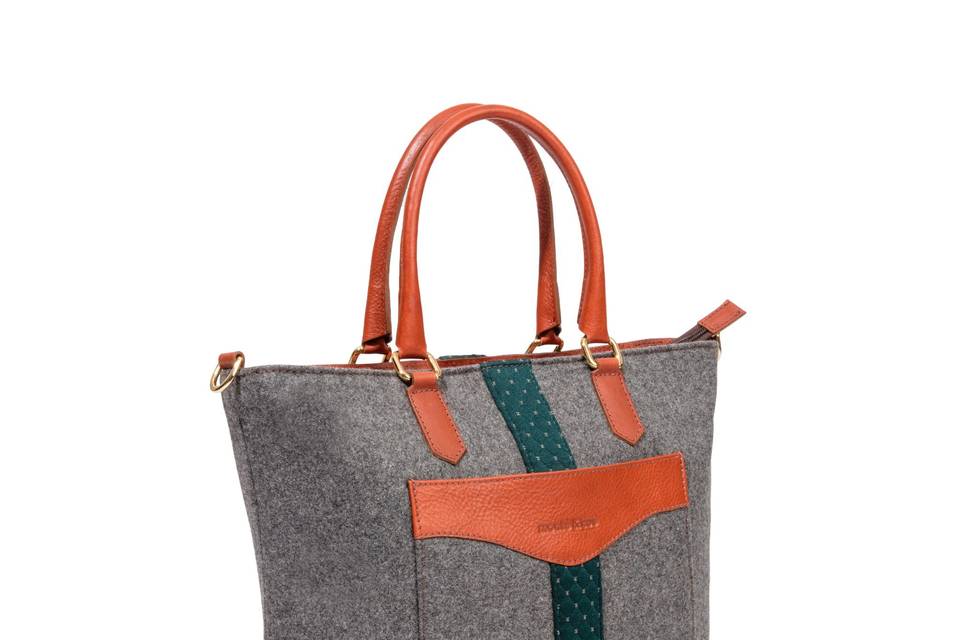 Daily Tote - Grey/Cognac