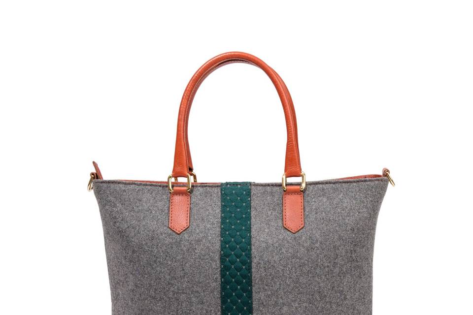 Daily Tote - Grey/Cognac