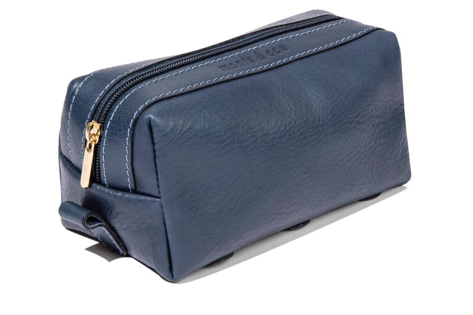 Leather Travel Kit - Navy