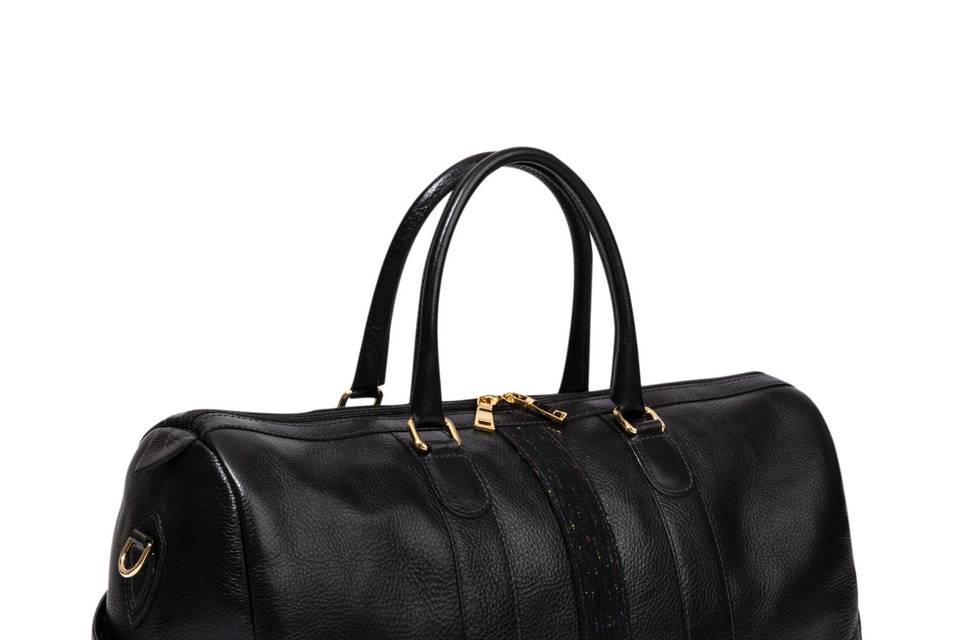 Leather Duffel Bag - Black