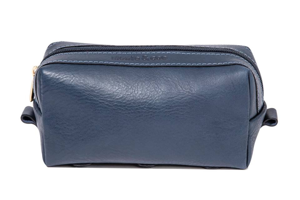 Leather Travel Kit - Navy