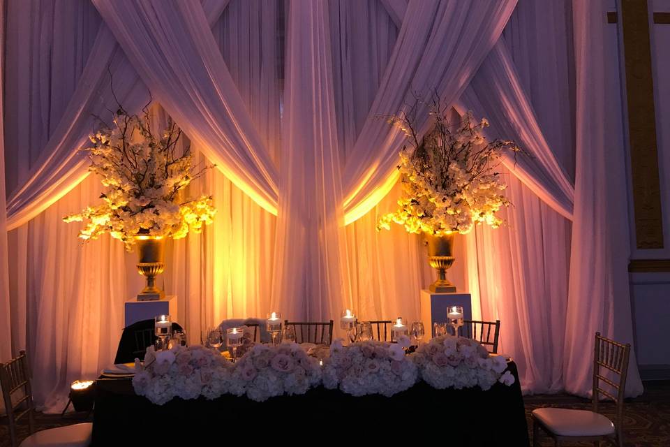 Head table and draping