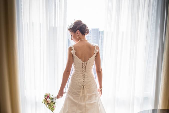 Bride getting ready, dress