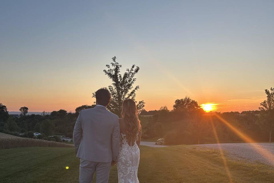 Wedding day sunset