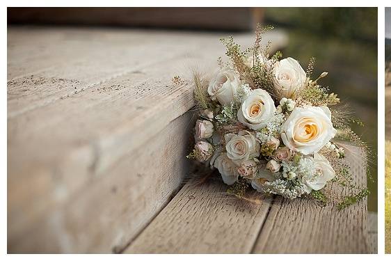 Bride and bouquet