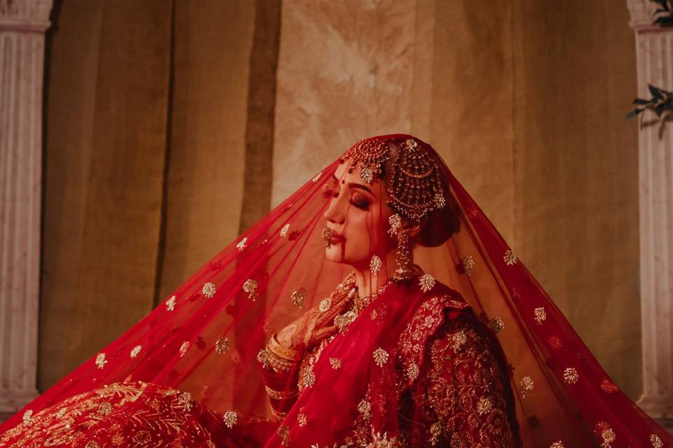 Fashion-style bride shot.
