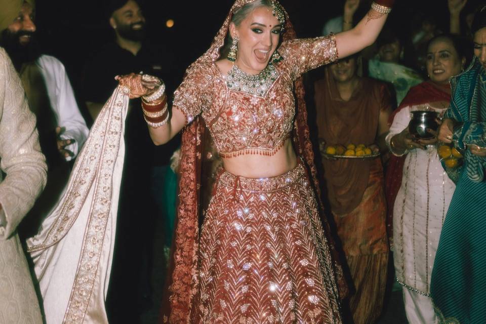 Bride in funny mood