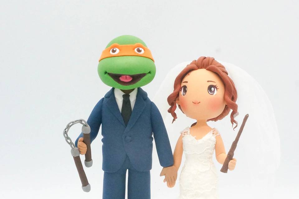 Beach wedding cake topper