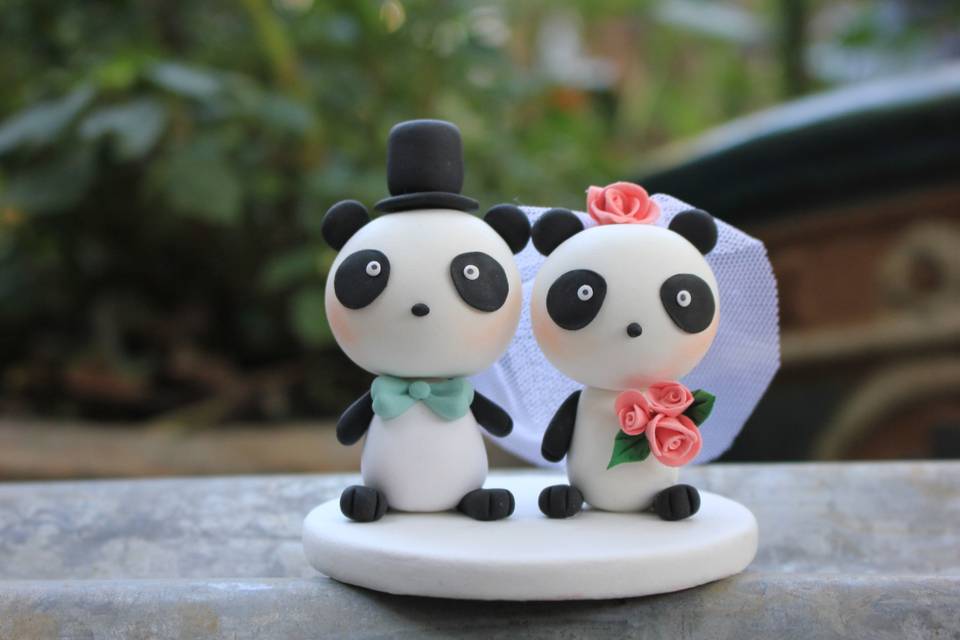 Penguin wedding cake topper