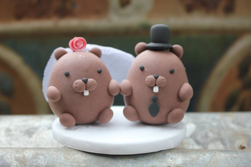 Panda wedding cake topper