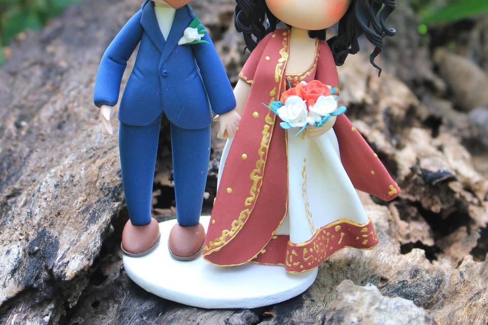 India cute wedding cake topper