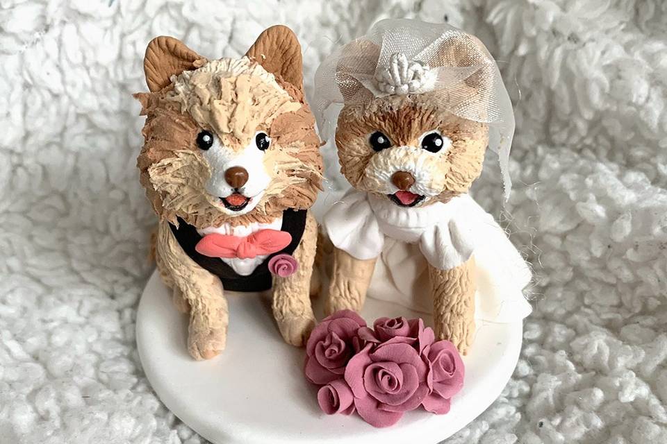 Pomeranian cake topper best sale