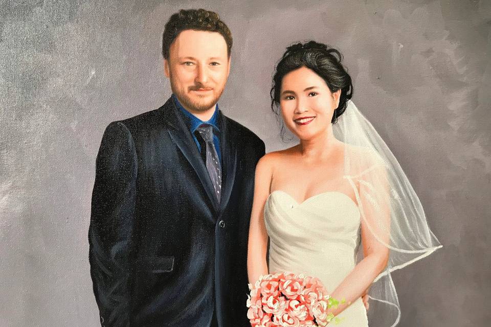 Handmade wedding painting