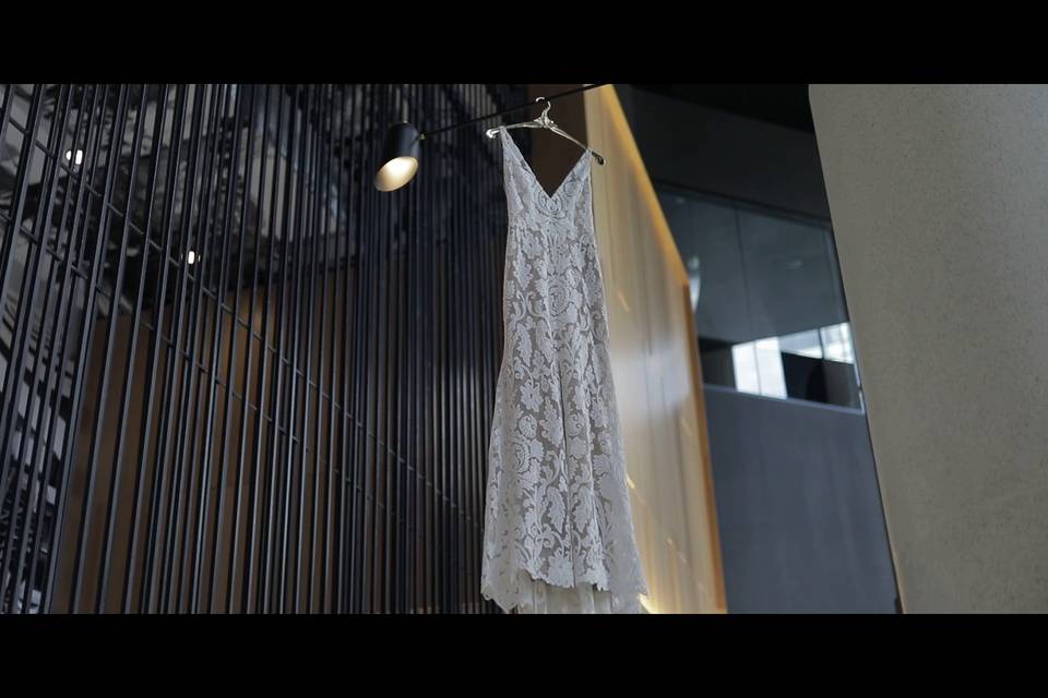 A hanging dress