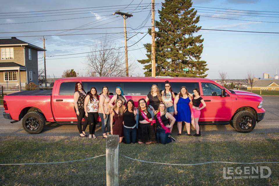 Pink Dodge Ram Limousine