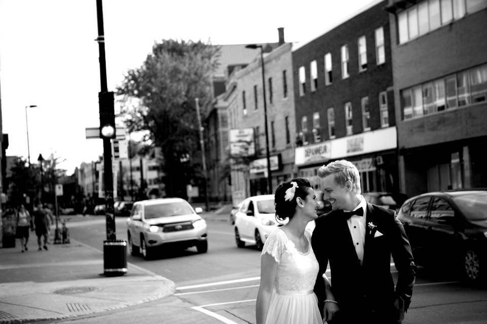 Saint-Laurent, Quebec wedding couple