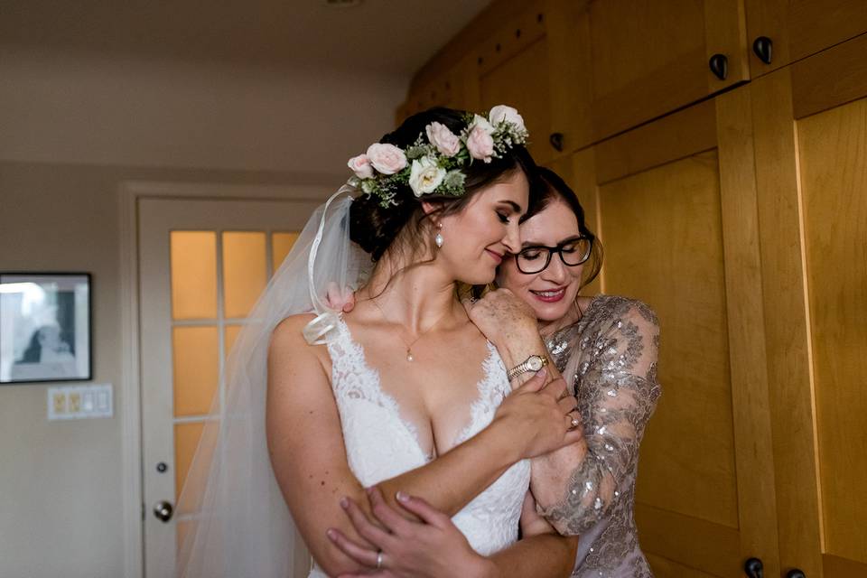 Bride and mom