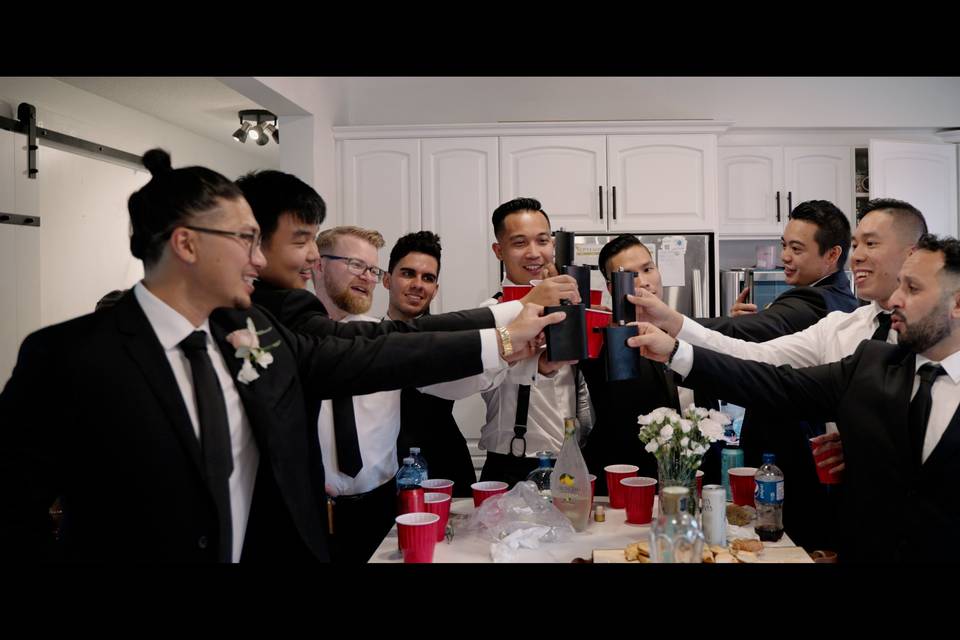 Adrian with the groomsmen