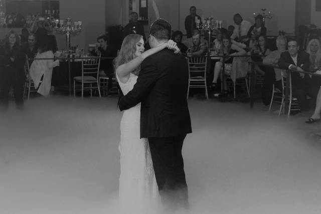 Black and white wedding dance