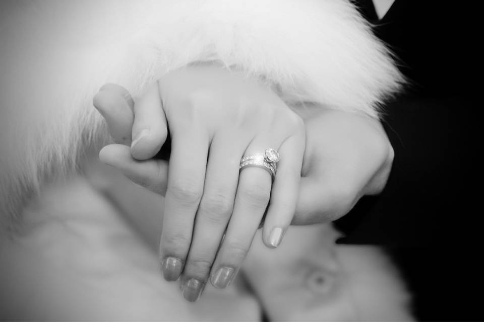 Couple holding hands