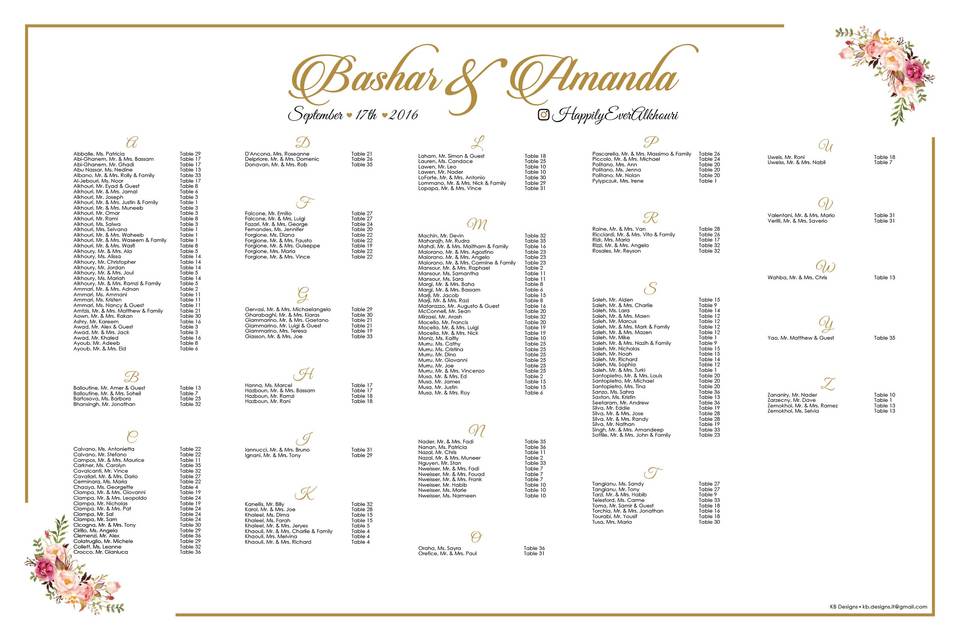 Event seating chart