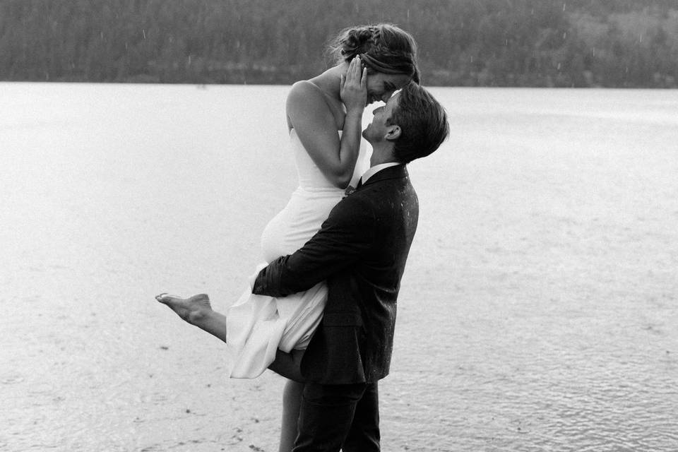 Couple by the lake