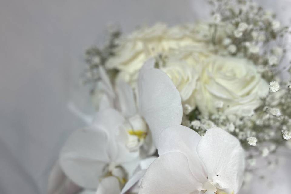 White roses & Orchids
