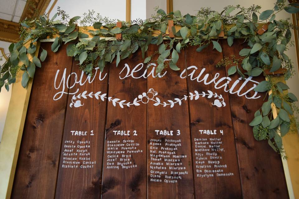 Garland for seating chart