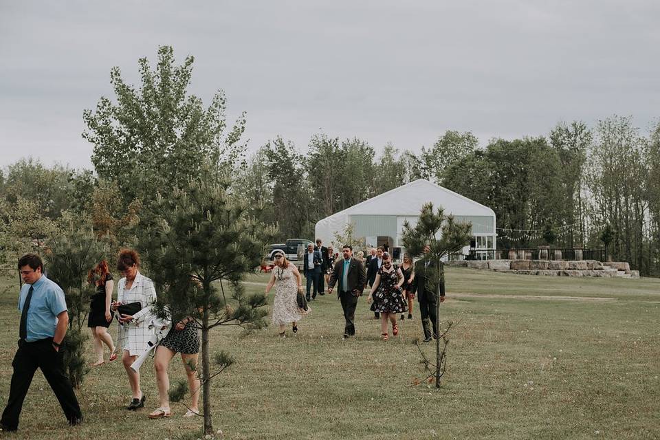 Ceremony by the pond