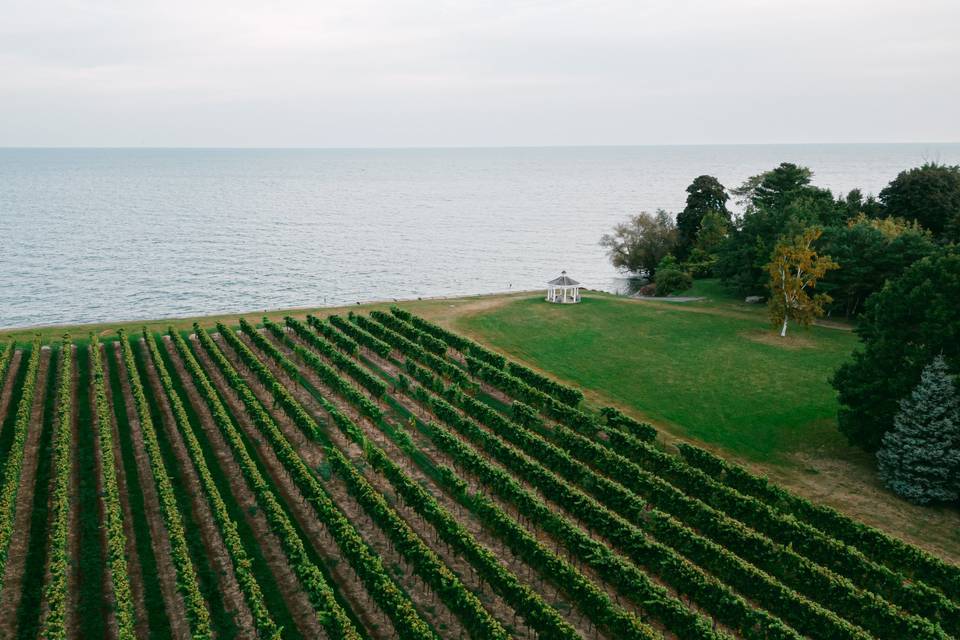 Drone shot of property