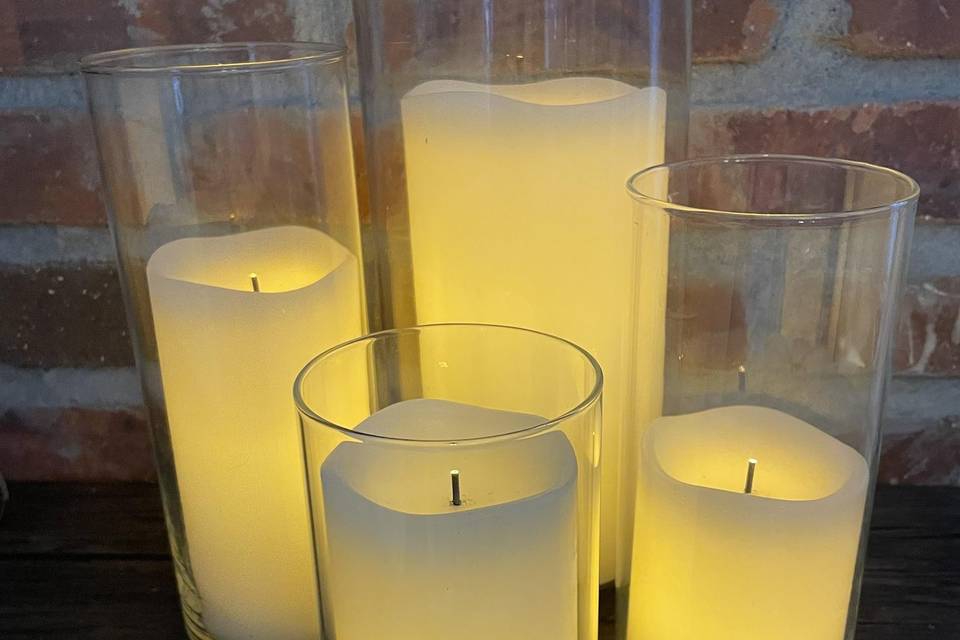 Faux Candles with Vases