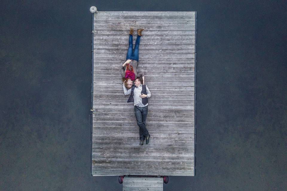 Aerial couple portrait