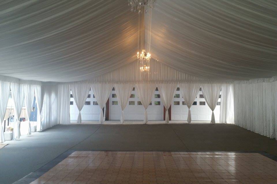 Ceiling liner & pole drapes