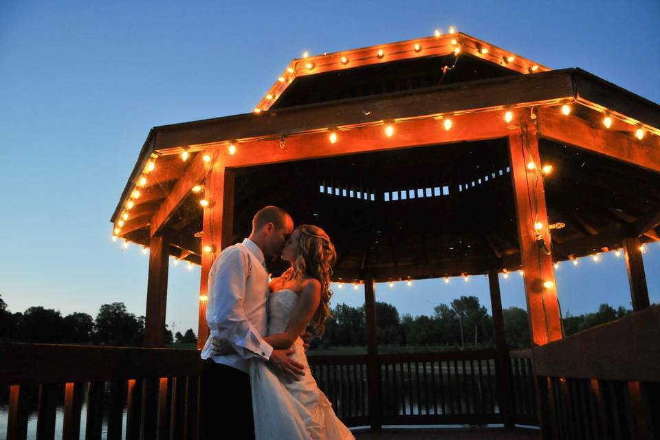 Gazebo wedding at night