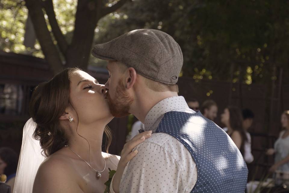 Verena and kieran share a kiss