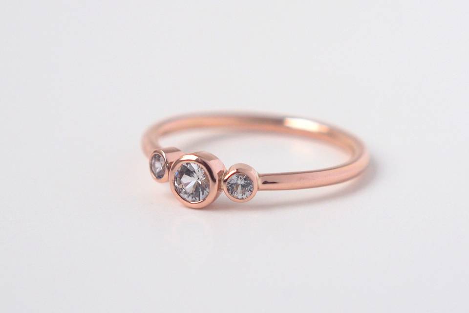 Rose Gold and White Sapphire