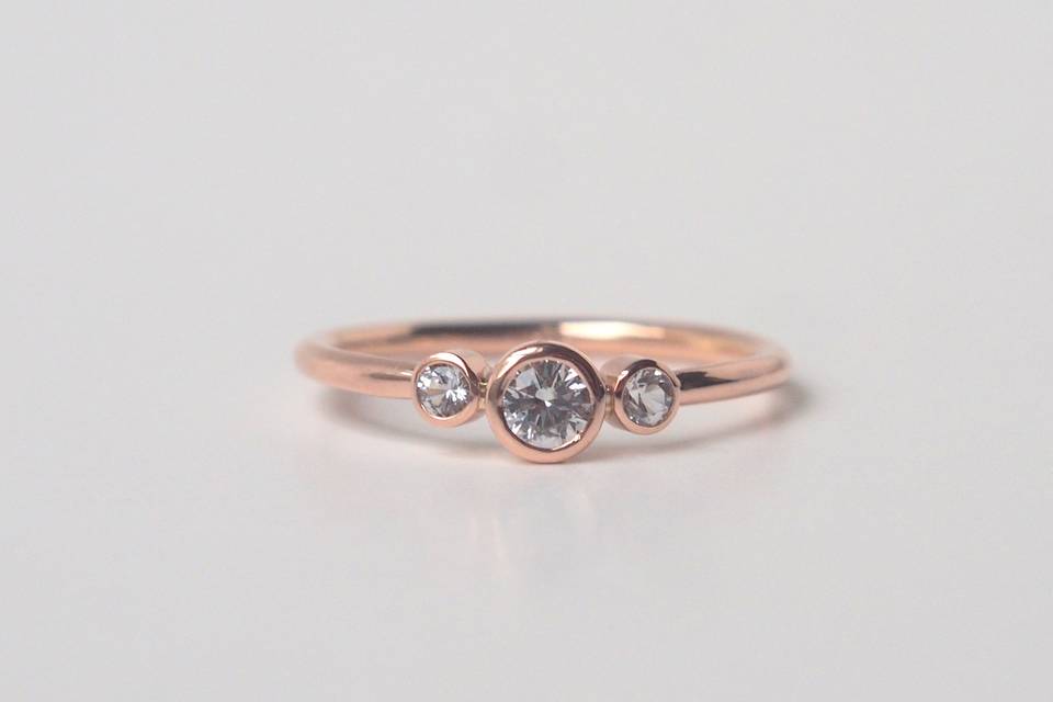 Rose Gold and White Sapphire