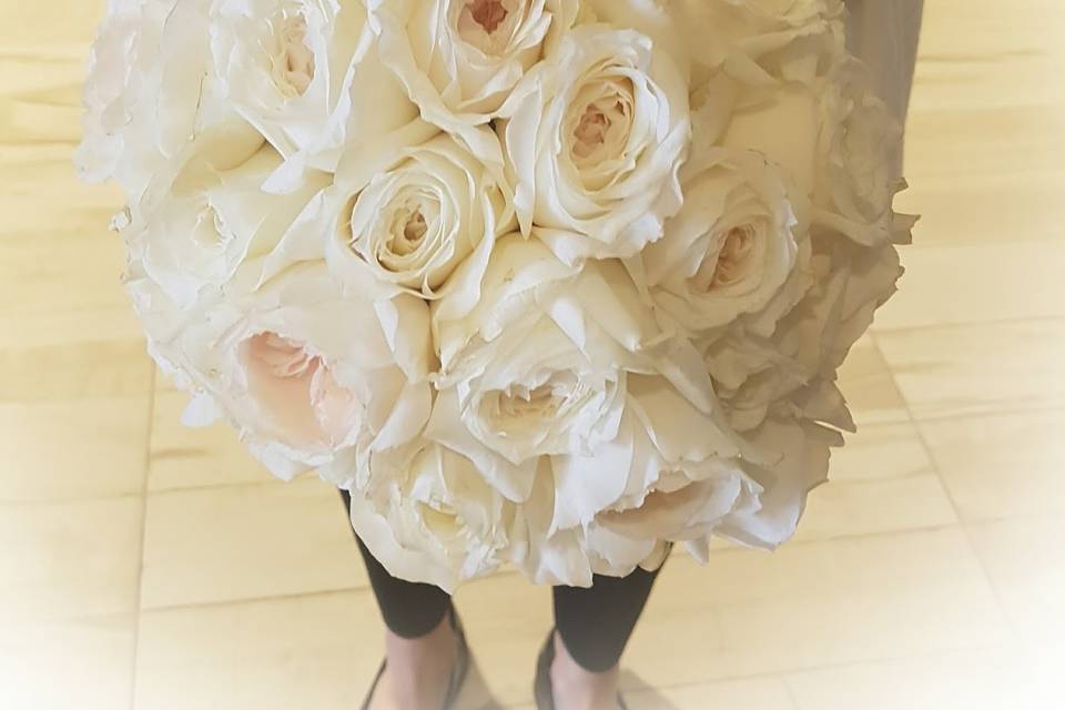 All White Bridal Bouquet