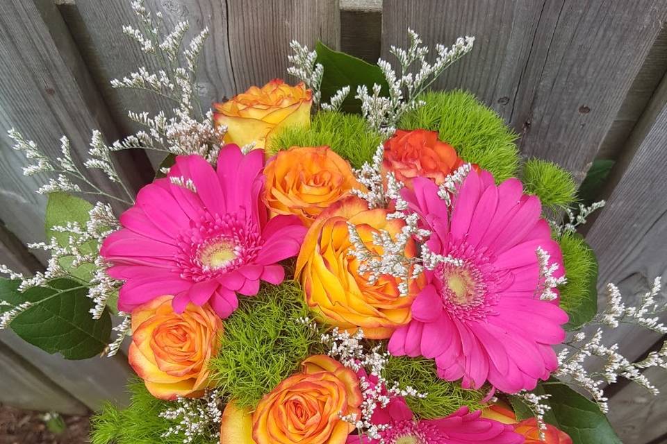 Gerberas, Roses, dianthus