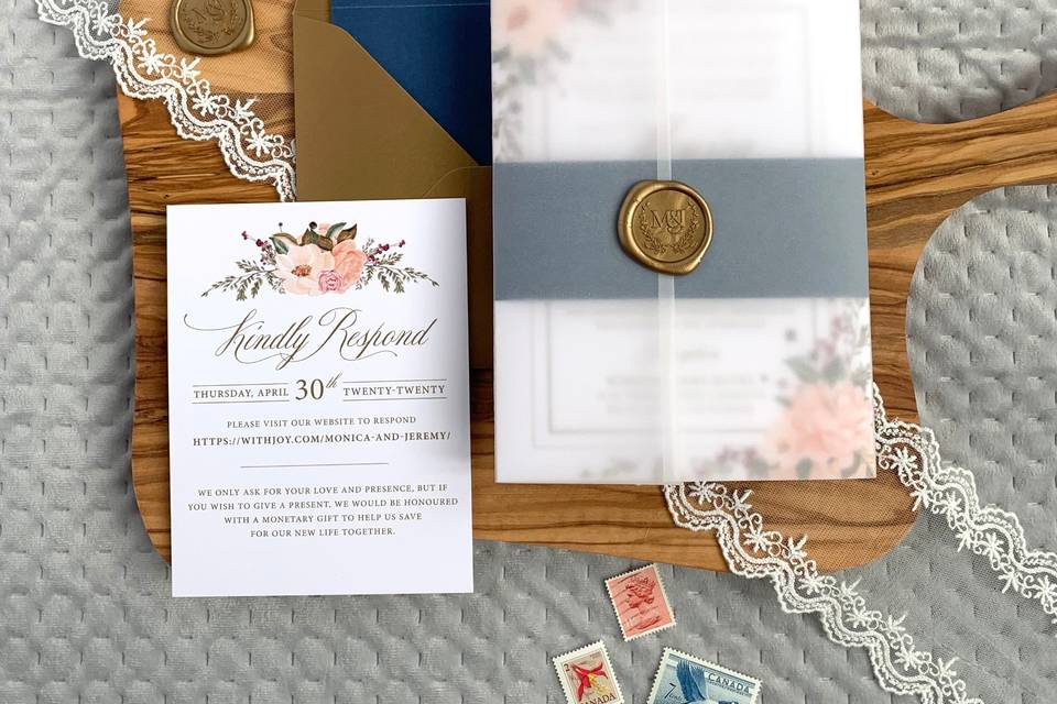 Elegant wedding invitation
